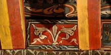 Detalle de pintura en alfarje. Motivo floral, Huesca
