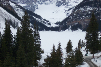 Lago Louise helado, Parque Nacional Banff