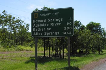 Panel informativo de distancias, Australia