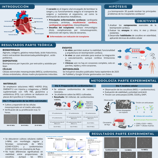 Póster de Bioimpresión de corazones: retos, avances y futuro en la medicina regenerativa