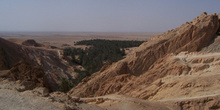 Vistas desde el oasis de montaña, Chébika, Túnez