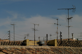Antenas en los tejados de Toledo, Castilla-La Mancha