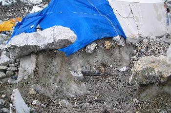 Efectos del deshielo en el campo base