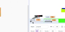 Desconpón la velodidad en el ejeX y ejeY para trabajar el tiro parabólico programando con Scracth