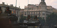Tanques participando en un desfile militar en Madrid