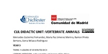 CLIL DIDACTIC UNIT VERTEBRATE ANIMALS NATURAL SCIENCE YEAR 3