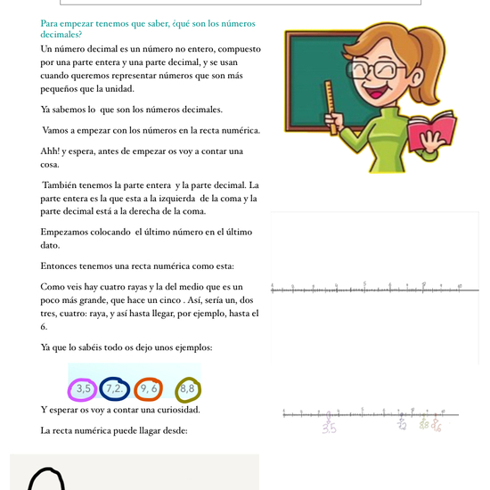 DECIMALES Y LA RECTA NUMÉRICA