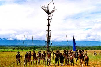 Detalle de atalaya tribal, Irian Jaya, Indonesia