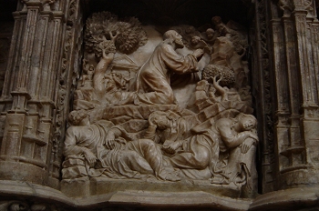 Escena de Jesús rezando en monte de los Olivos, Huesca