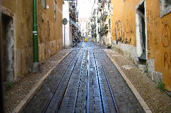 Railes del Elevador de Bica, Lisboa, Portugal