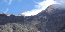 Vista de la cima del Pico de Orizaba (5750m) desde las faldas de