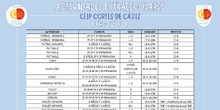 Listado extraescolares AMPA