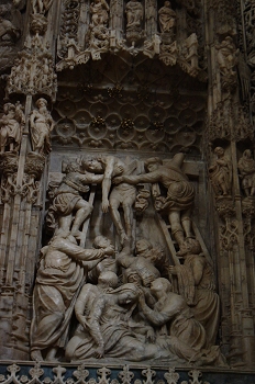 Escena del descendimientode Jesús de la cruz, Huesca