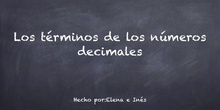 LOS TÉRMINOS DE LOS NÚMEROS DECIMALES