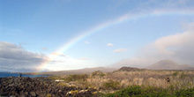 Arcoiris sobre un bosque de palosanto, Ecuador