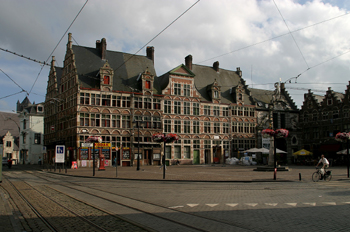 Vista de la Veerleplein, Gante, Bélgica