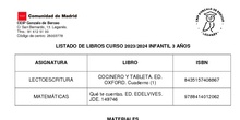 Lista libros 3 años