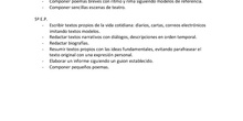 Programación de contenidos sobre la expresión escrita.