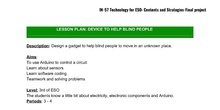 Lesson plan_Device to help Blind People-IN57 final project