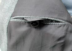 Bolsillo interior de vivos con presilla de tela