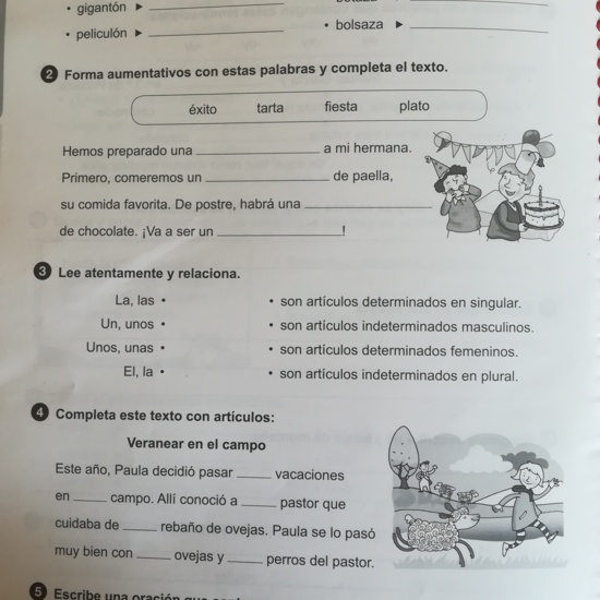 EJERCICIOS LENGUA 26 DE MARZO