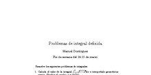 Problemas de integral definida - Lista de ejercicios