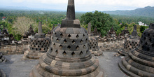 Estupas, Templo Borobudur, Jogyakarta, Indonesia