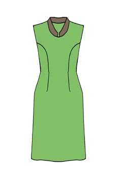 Vestido con pinza costadillo a la sisa