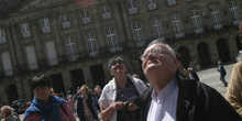 Turistas en Santiago de Compostela, La Coruña, Galicia