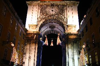 Puerta de la Plaza del Comercio, Lisboa, Portugal