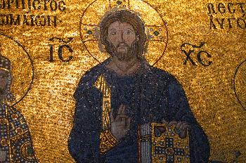 Frescos con escenas bíblicas en la Santa Sofía, Estambul, Turquí