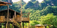 Poblado en las montañas, Tailandia