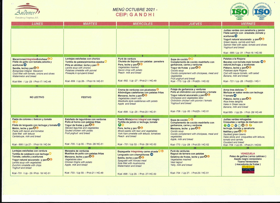 Menú octubre21