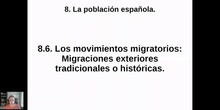 0806 y 0807 Las migraciones exteriores en España.