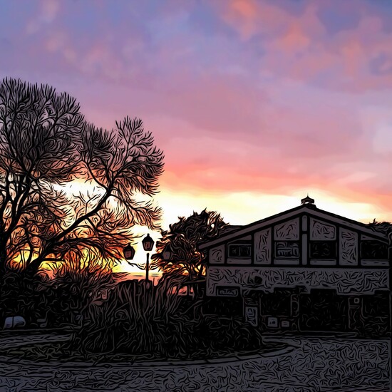 Dibujo estilo cómic amanecer