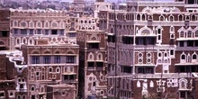 Edificaciones en la ciudad vieja de Sanaa, Yemen