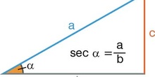 Secante en un triángulo rectángulo