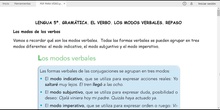 LENGUA 5º. EL VERBO. LOS MODOS VERBALES