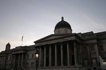 National Gallery anocheciendo, Londres