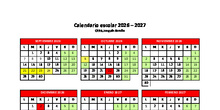 Calendario escolar 2026/2027 CEPA Joaquín Sorolla