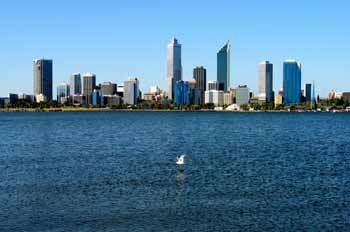 Vista general de Perth, Australia