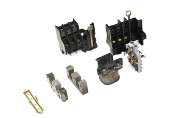 Contactor desarmado. Partes componentes