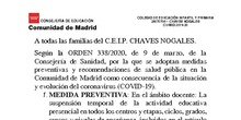 Coronavirus a todas las familias