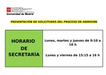 Horario presentación solicitudes