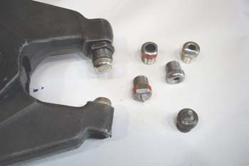 Remachadora neumática. Detalle de mordaza y bocas