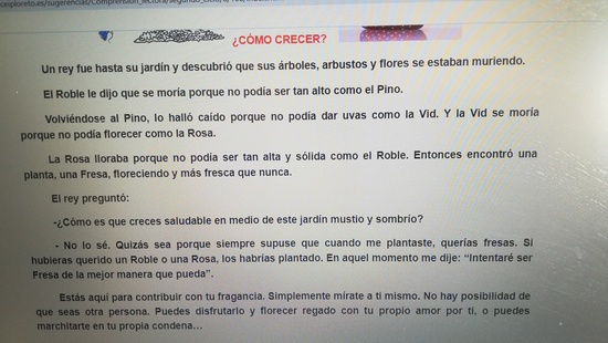 COMPRENSIÓN LECTORA 24 DE MARZO