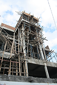 Andamios de bambú, Jogyakarta, Indonesia