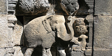 Detalle de relieves, Templo Borobudur, Jogyakarta, Indonesia