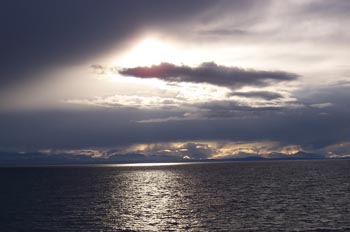 Puesta de sol, Estrecho de Georgia, Victoria