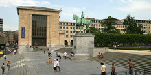 Vista del Palacio de Congresos, Bruselas, Bélgica